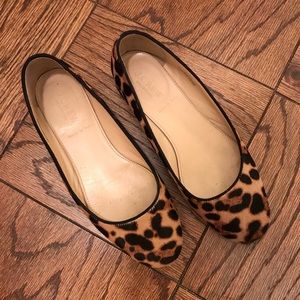 J. Crew Leopard Print Calf Hair Flats, 5.5